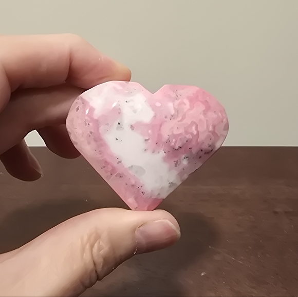 Pink Rhodonite Crystal Heart #B - Picture 3 of 5